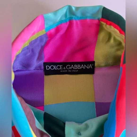 DOLCE & GABBANA fitted silk satin button down shirt blouse. Pristine. Sz 38 - Picture 5 of 9